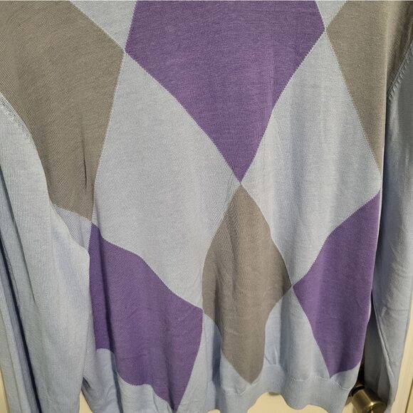 Kenneth Roberts Platinum Silk Blend Men's Blue & Purple Sweater, Size XXL - Picture 6 of 8